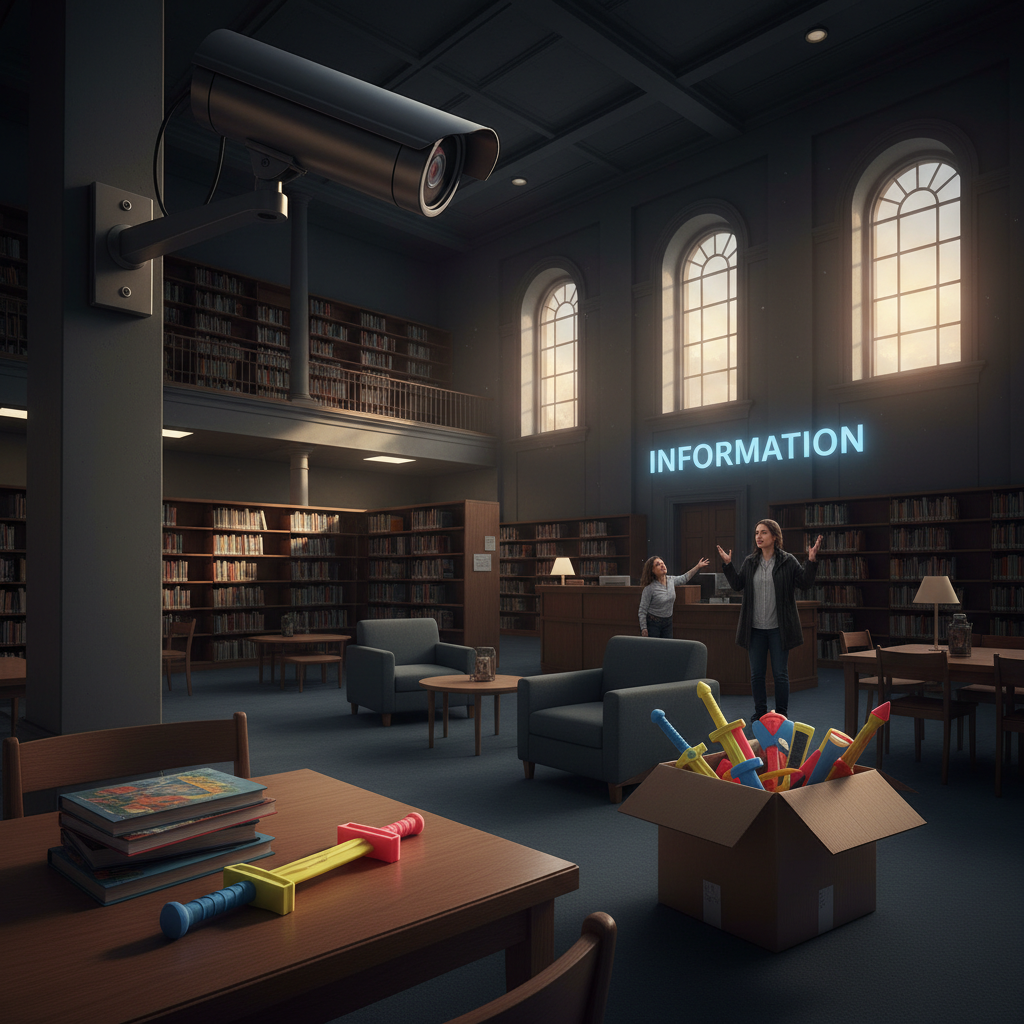 Your library needs cameras because of weapons? Seriously?