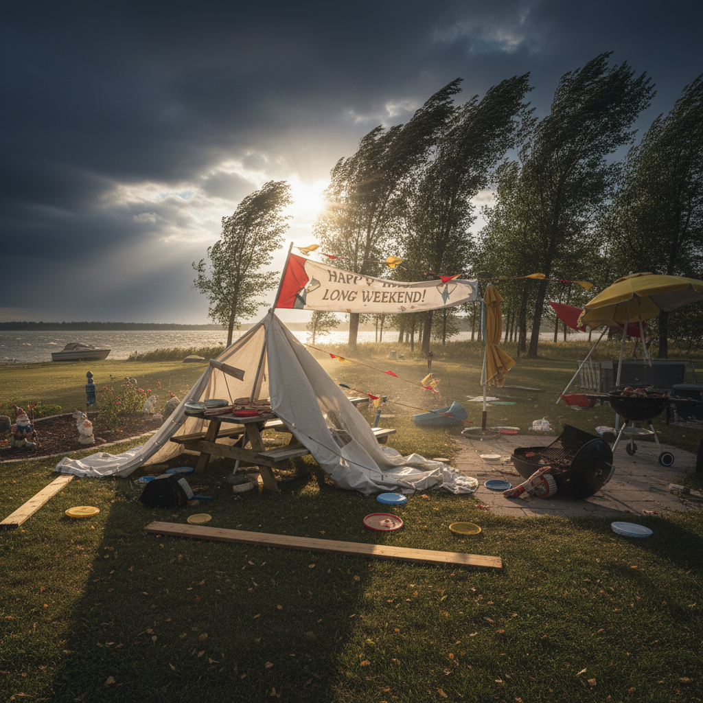 Did Melfort's 100 km/h winds mess up your long weekend plans?