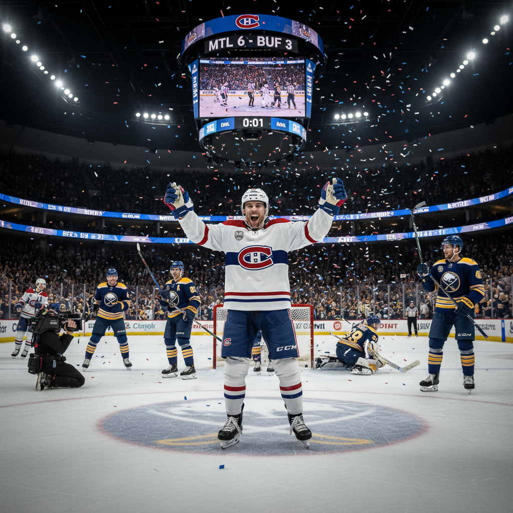Newhook rend les Sabres fous après le 6-3, t'as vu ça?