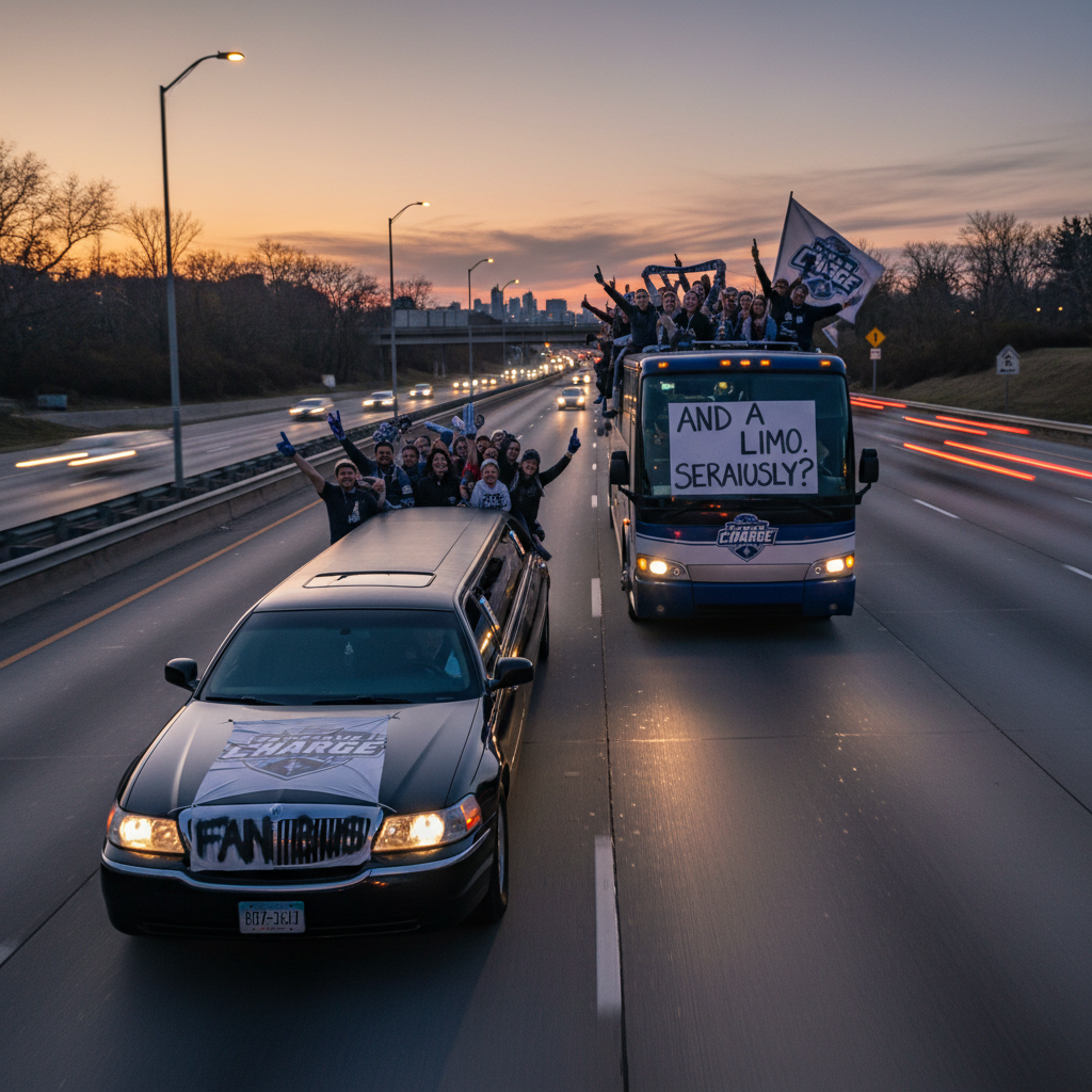 Ottawa Charge fans took a bus AND a limo to Laval. Seriously?
