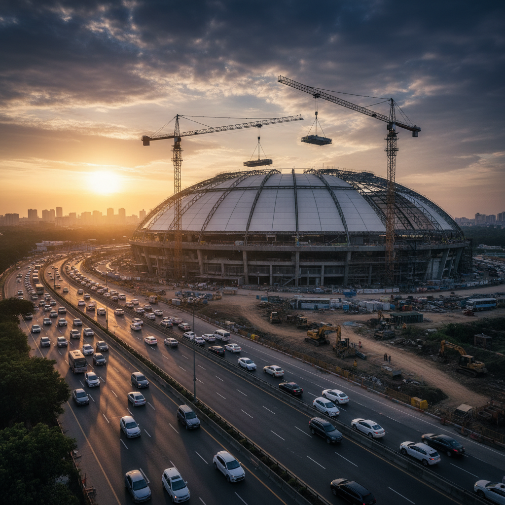 Your commute is getting wild for a 40,000 sq ft cricket dome.