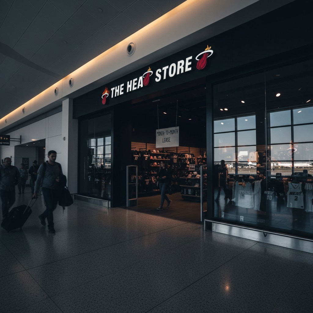 The Heat store at MIA has been on a month-to-month lease?