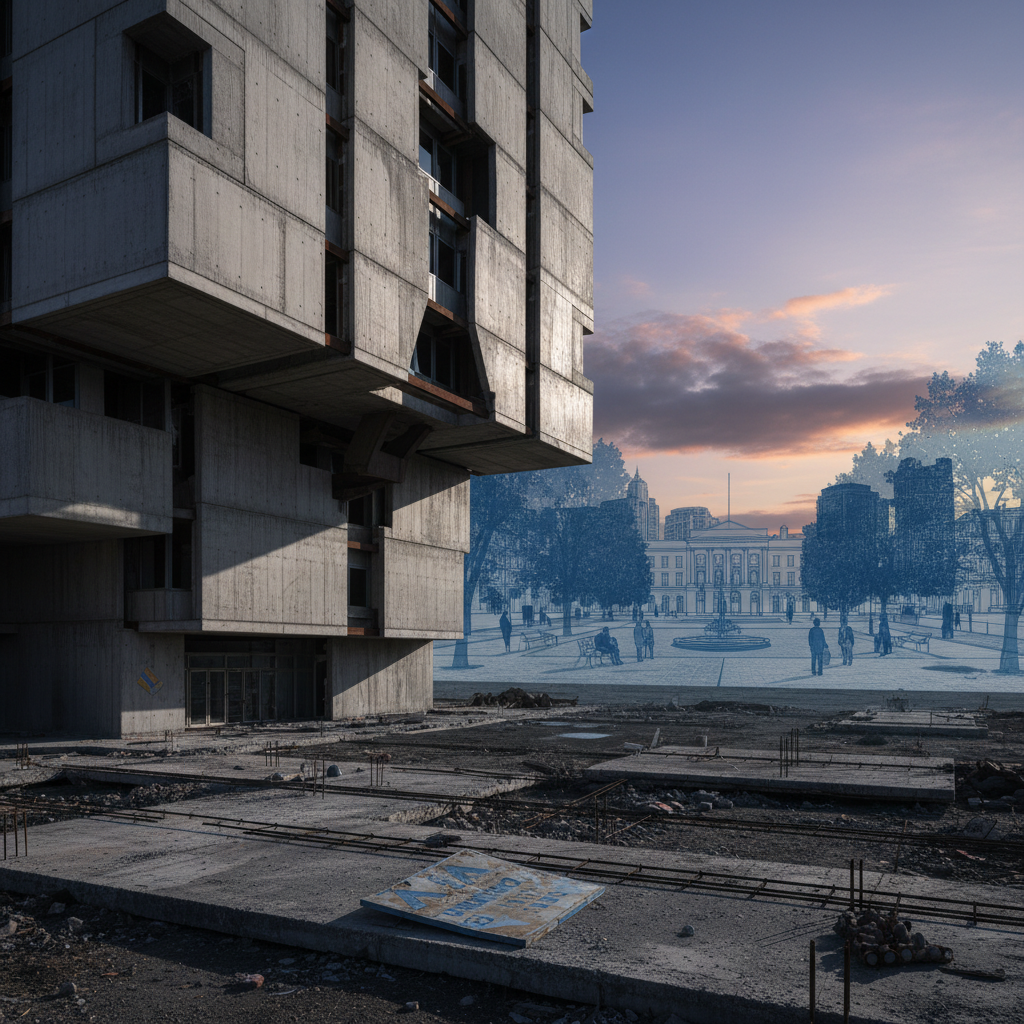 Your City Hall's "abomination" was supposed to be a plaza?