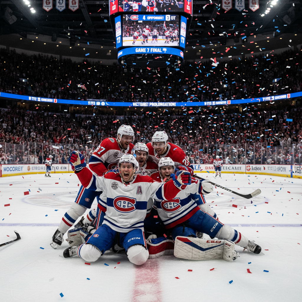Tes Canadiens ont gagné en prolongation du 7e match!
