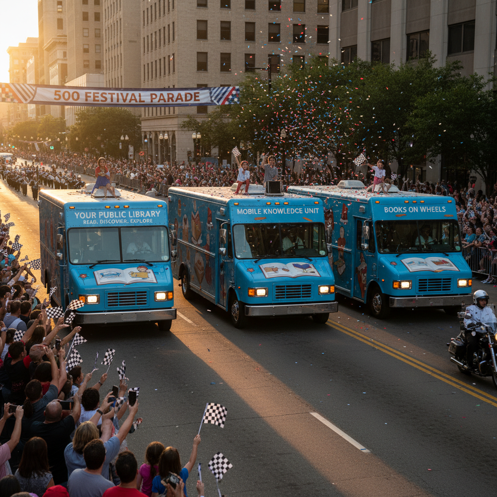 Your library's new bookmobiles hit the 500 Festival Parade Saturday