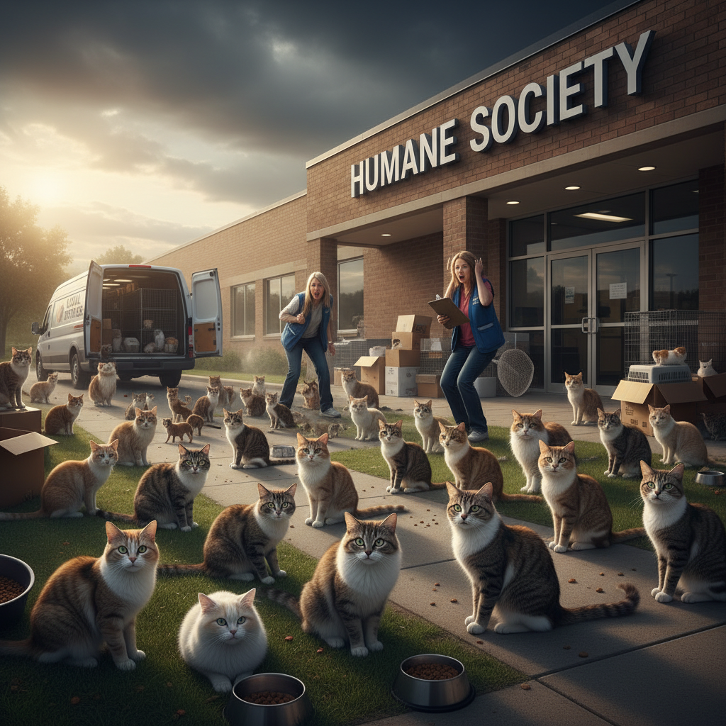 Thirty cats just showed up at the Humane Society. What happened?