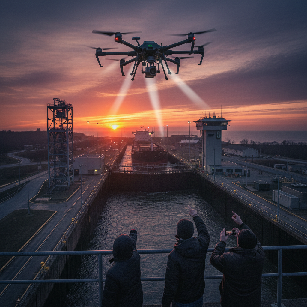 Someone just flew a drone over the Soo Locks. Are you serious?