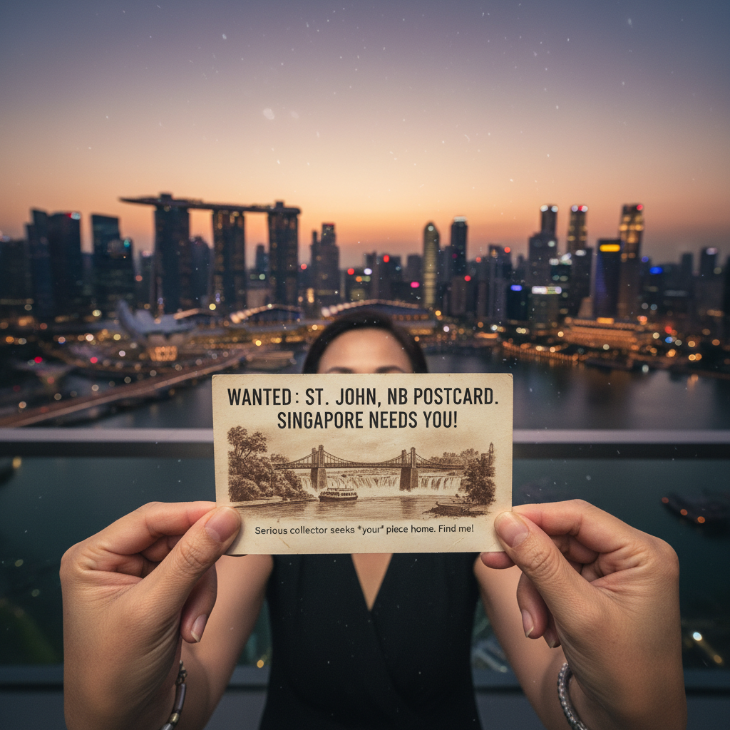 Someone in Singapore wants *your* Saint John postcard. Seriously.