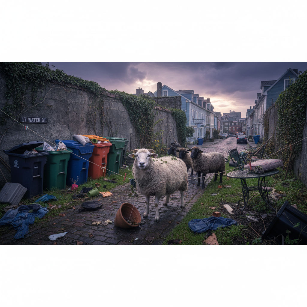 Three sheep just crashed a downtown St. John's yard.