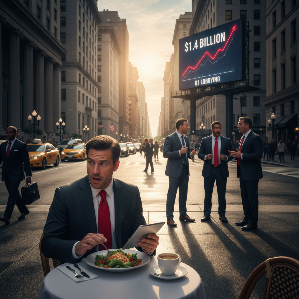 Your K Street lunch just got pricier: $1.4B in Q1 lobbying.