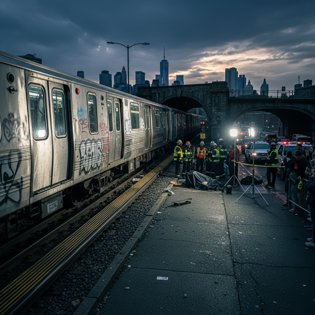 Someone died subway surfing the J train into Manhattan.