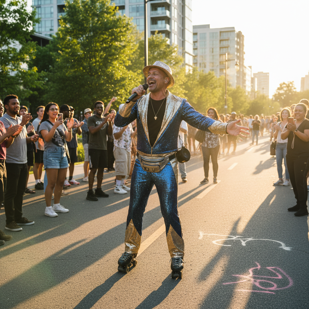 Your singing rollerblader, Beltline Kevin, is officially famous.