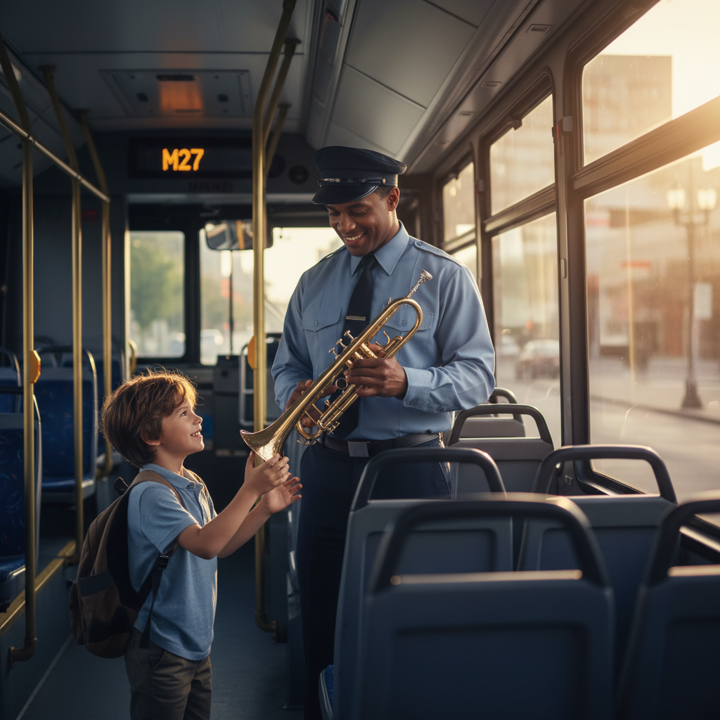 That Metrobus driver found a kid's trumpet. What a legend.