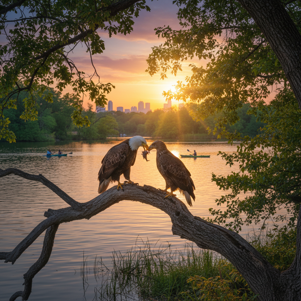 Your Dallas eagles at White Rock Lake are thriving.