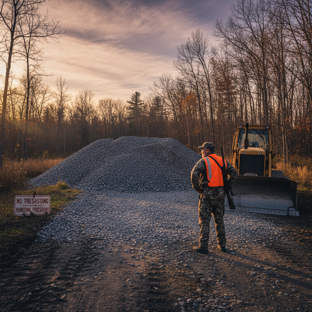 Someone blocked your hunting grounds with gravel. What now?