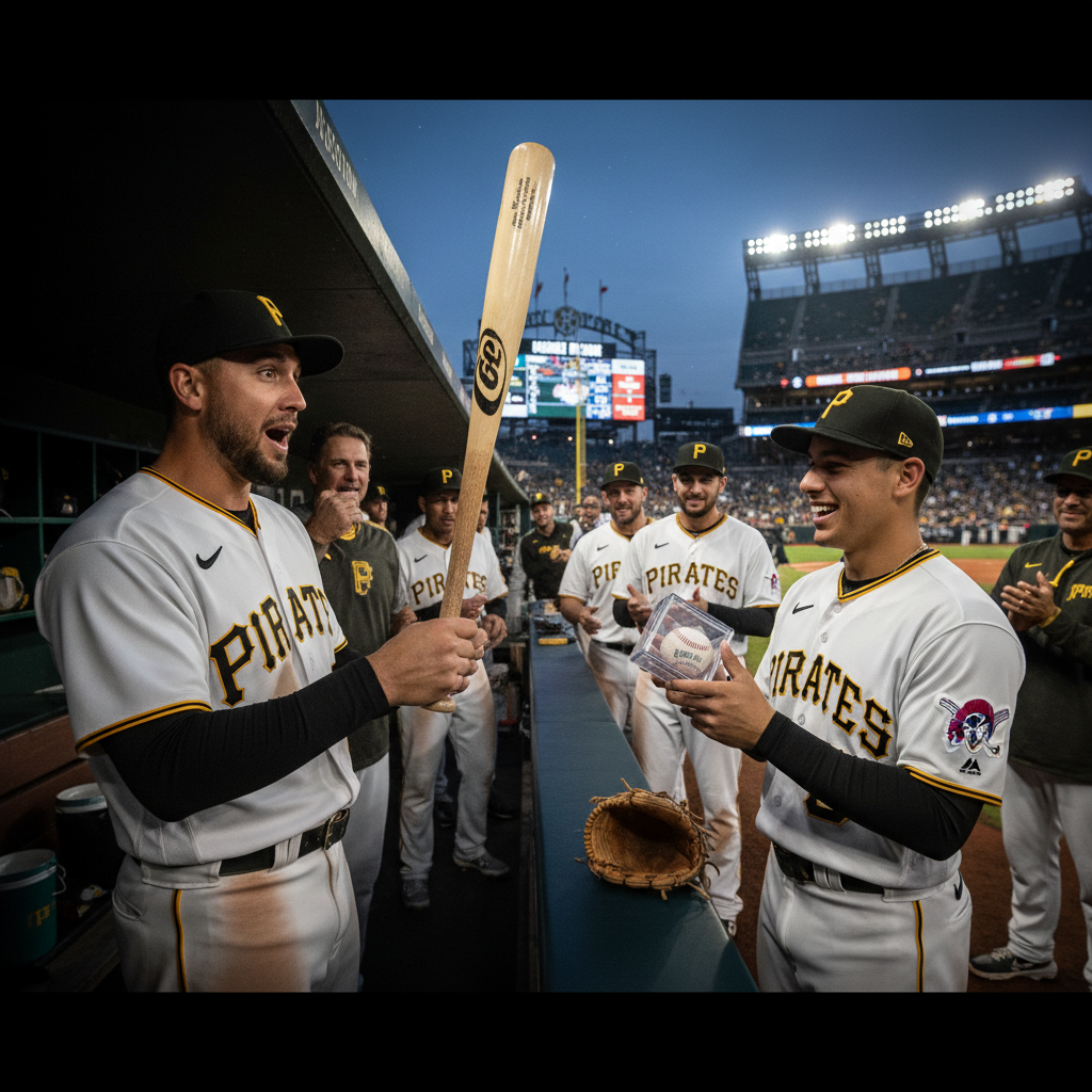 Your Pirates bullpen just traded a bat for a rookie's first home run ball