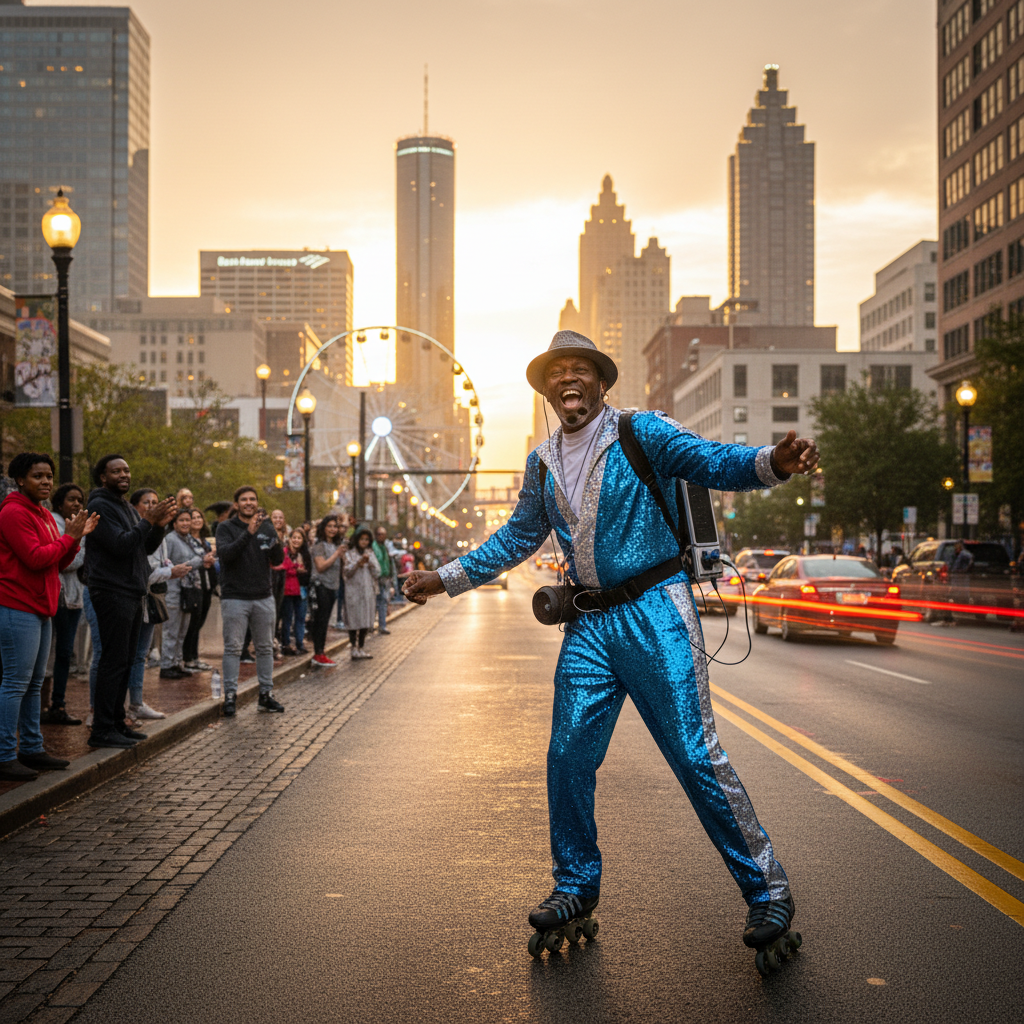 Your singing rollerblader, Kevin Randolph, is an Atlanta legend.