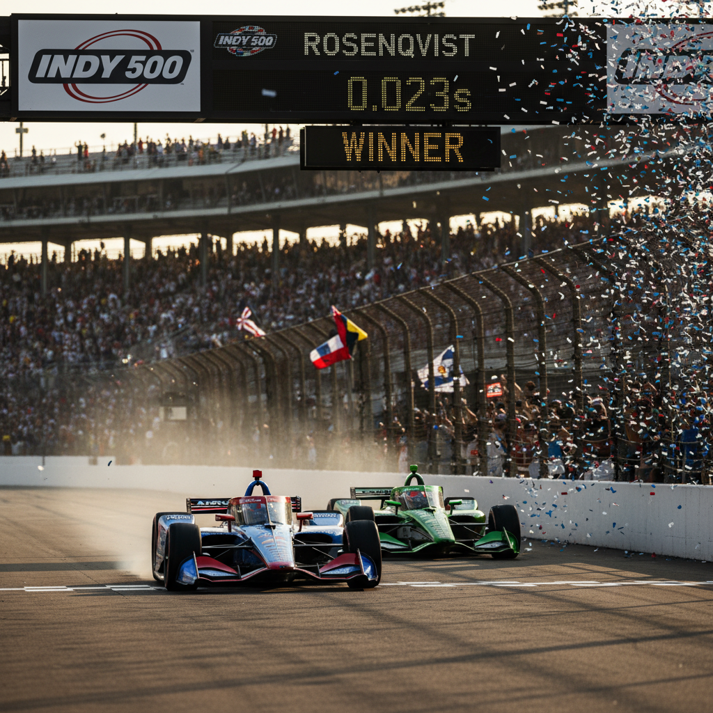 Did you see Felix Rosenqvist snatch the Indy 500 by 0.0233 seconds?