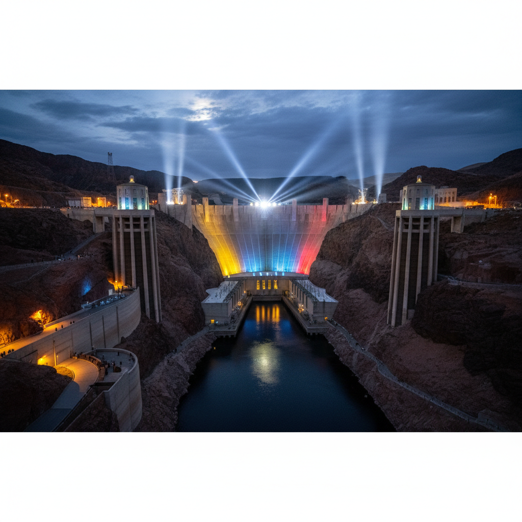 Your Hoover Dam is shining for the first time ever