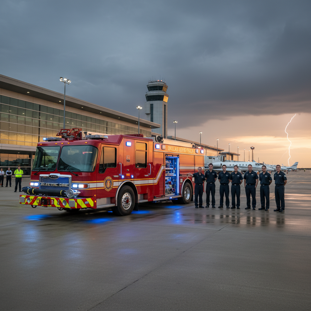 Dallas Love Field just got the world's first electric firetruck!