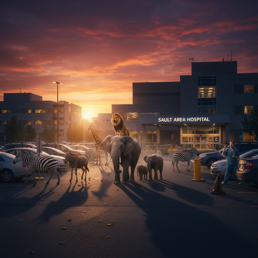 Your Sault hospital parking just got a lot more wild