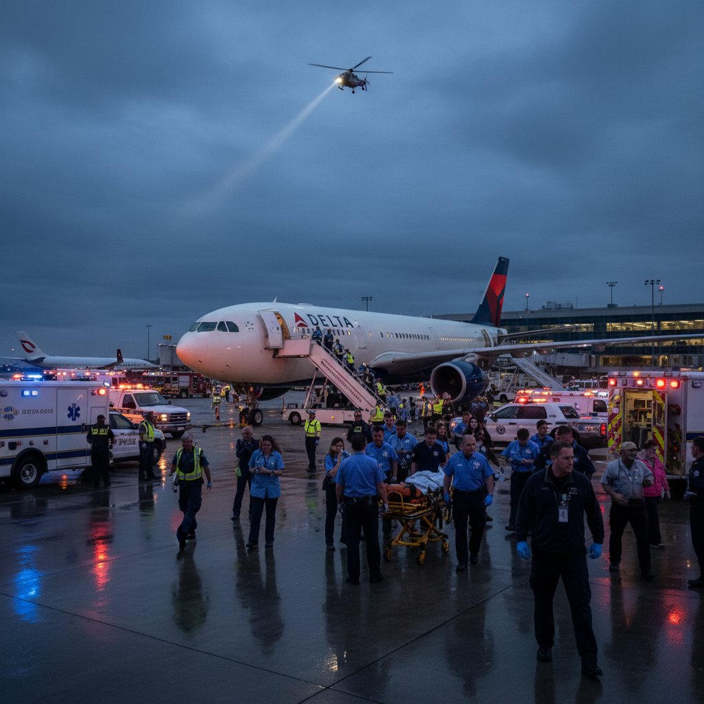 Twenty-five people went to the hospital after your Delta flight turned back.