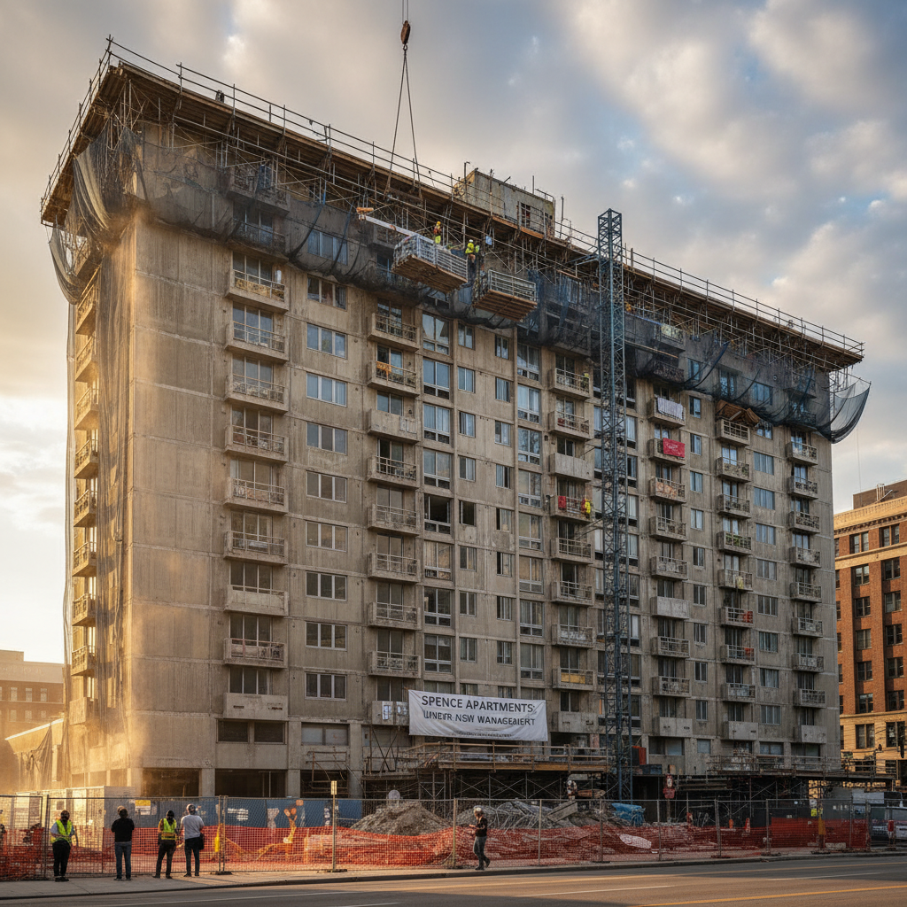 Someone's finally fixing that troubled Spence apartment block.