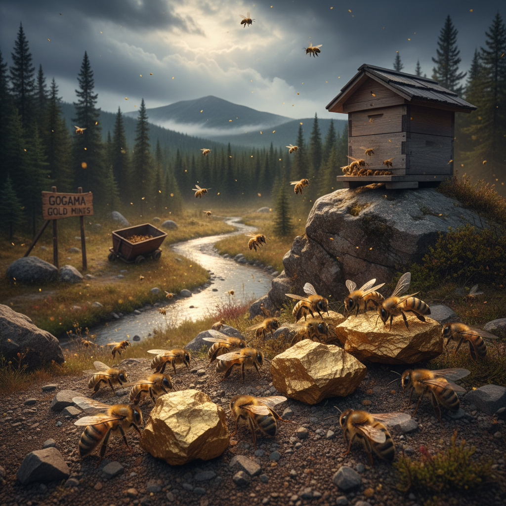 Your honey bees are mining gold near Gogama. Seriously.