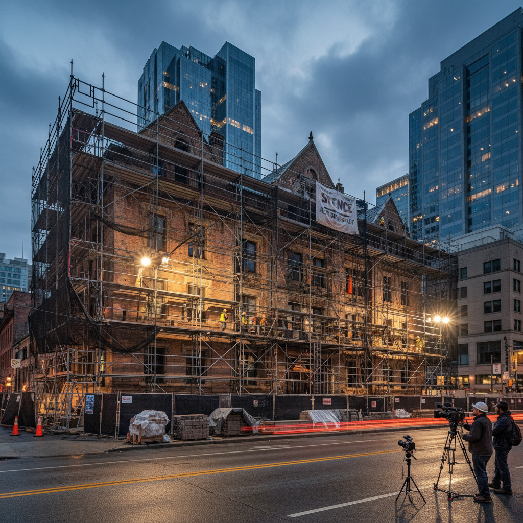 The old Spence building is finally getting fixed.
