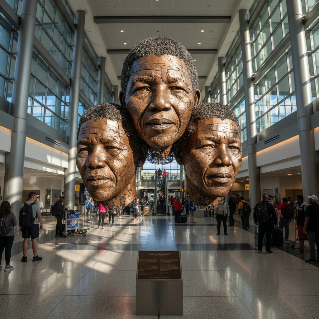 Did you see Nelson Mandela's three faces at Hartsfield-Jackson?