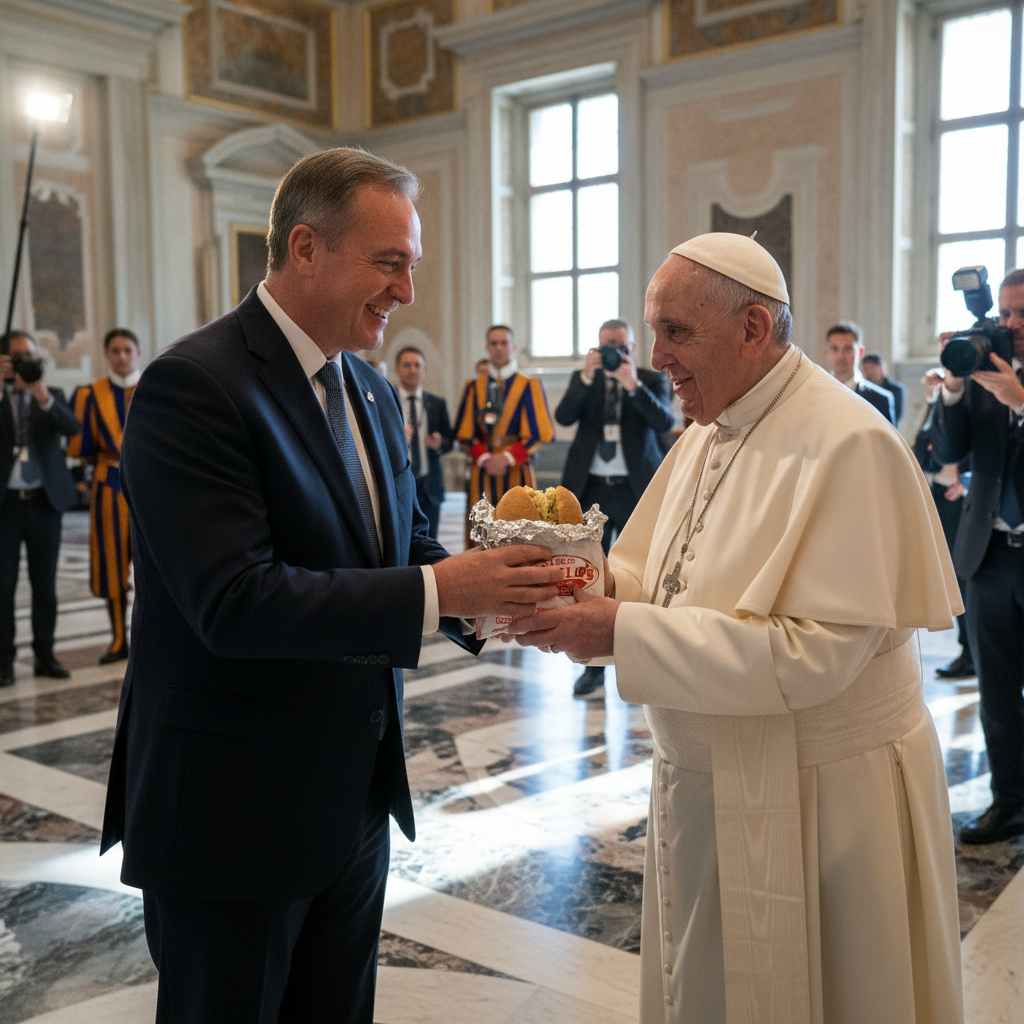 Your mayor just gave the Pope a Portillo's Italian beef. No, really.
