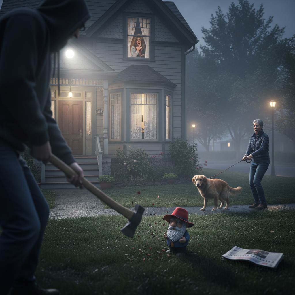 Your Cook Street Village neighbor did what with a hatchet?