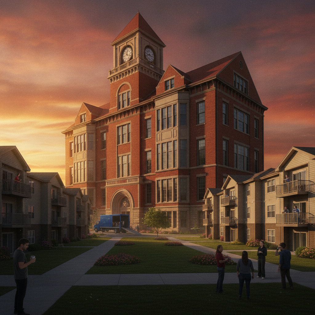 Your old OSU dorm just moved into a quiet apartment building.