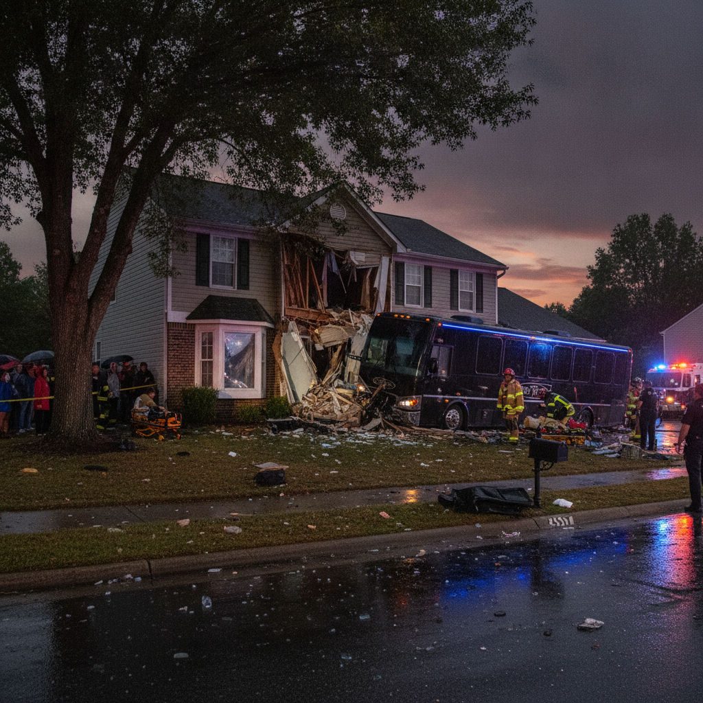 A party bus just crashed into a Raleigh house. How?