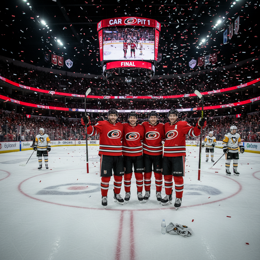 Here's what happened to the Carolina Hurricanes last night (CAR 5, PIT 1)